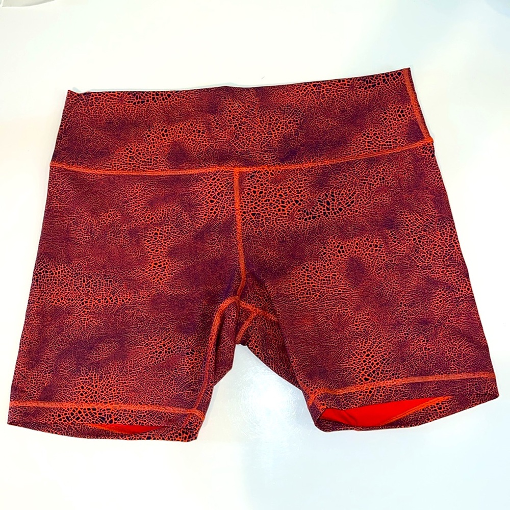 Lululemon Wunder Train High-Rise Short 8”, Crackle Glaze Vintage Orange, Size 20